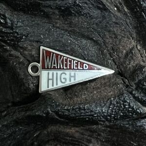 Vintage Wells Sterling Silver Charm Wakefield High School Warrior Pennant